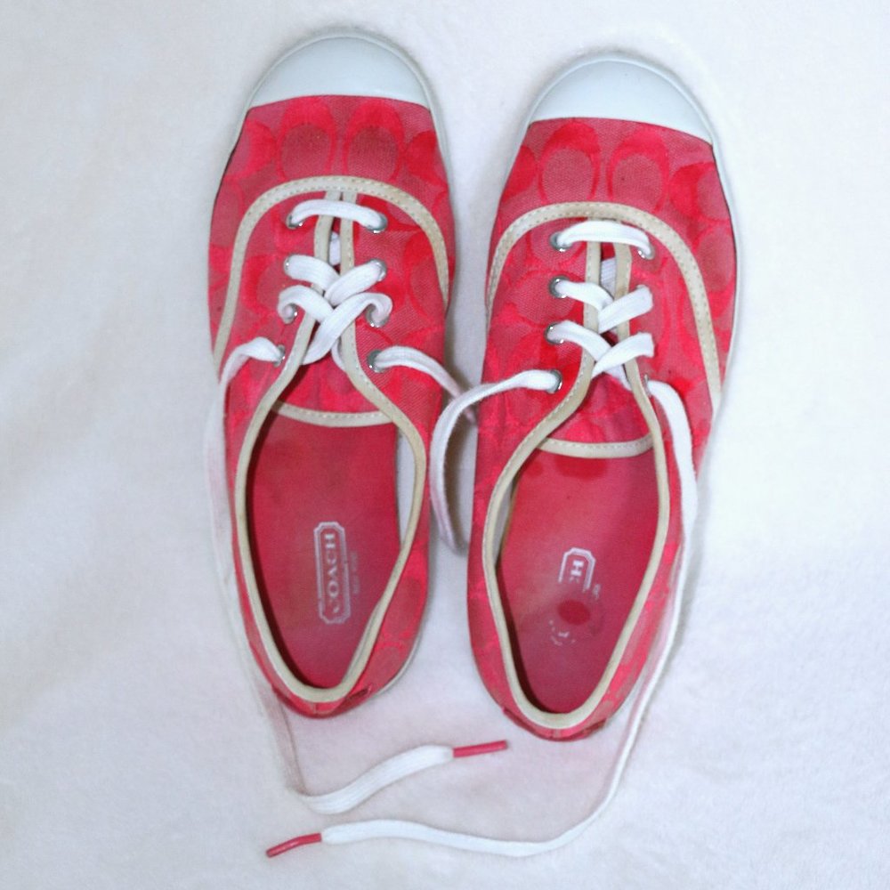 Coach Pink and White Women’s Sneakers   Sz. 6 ½